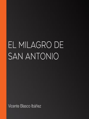 cover image of El milagro de San Antonio